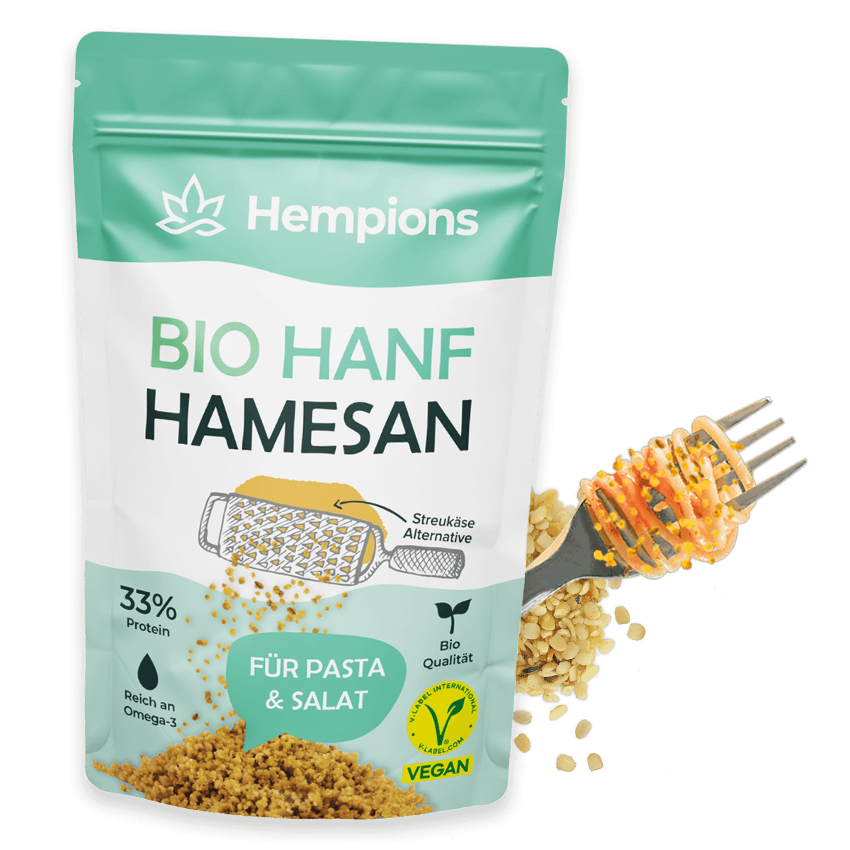 Bio Hanf Hamesan – vegane Streukäse-Alternative