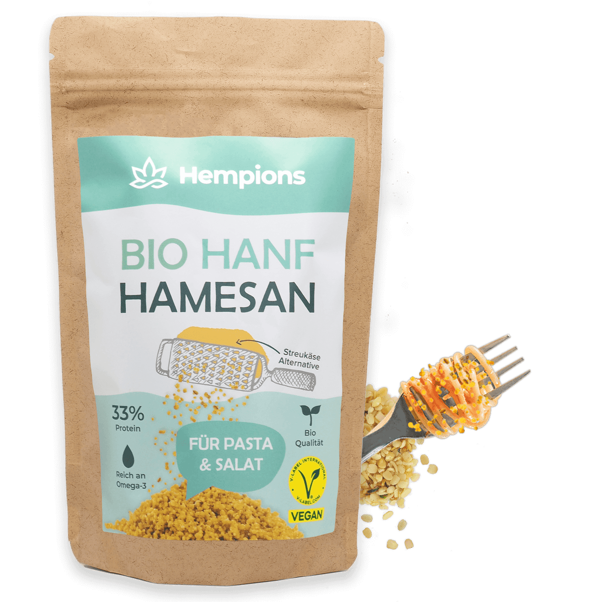 Bio Hanf Hamesan – vegane Streukäse-Alternative