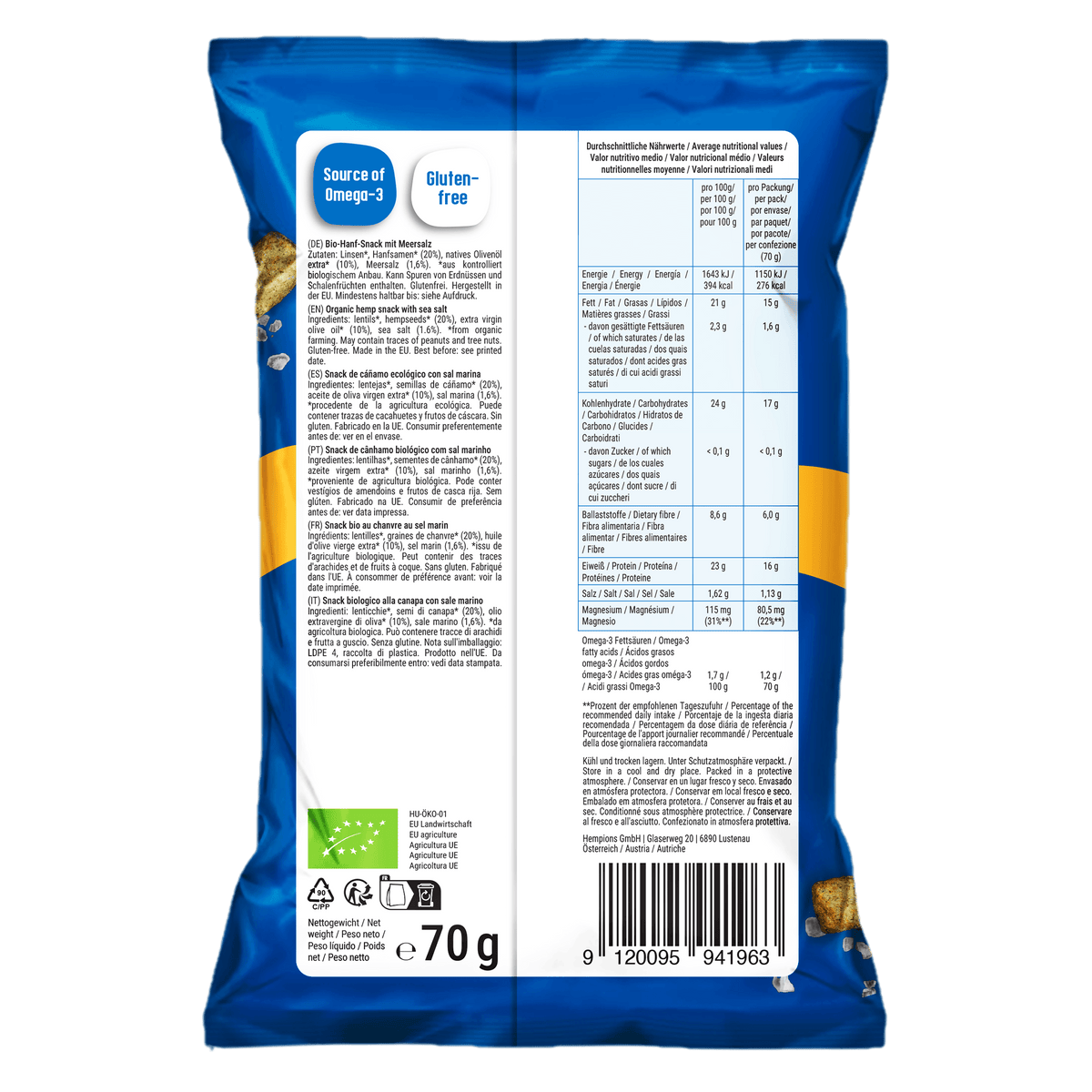 Protein Hemp Flips Sea Salt