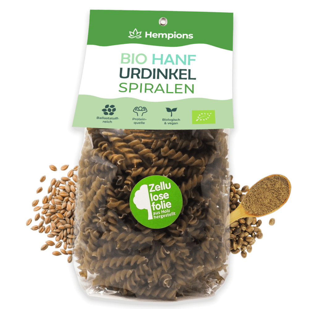 9120095940843 Organic hemp spelt spirals 350g