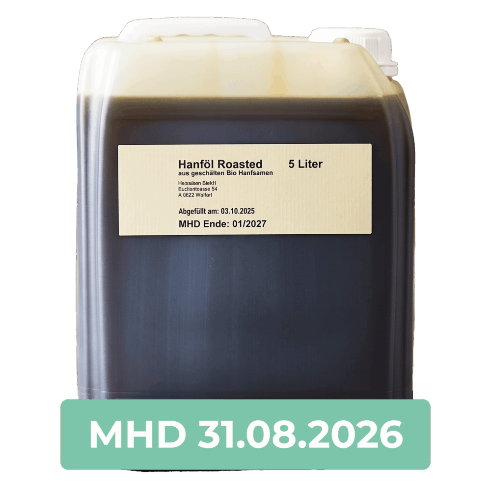 🌟 Sale 7 Bio Hanföl Roasted - 5 Liter - MHD 31.08.2026