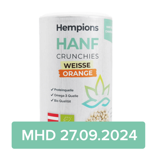 Bio Hanf Crunchies Weisse Orange 200g MHD 27.09.2024