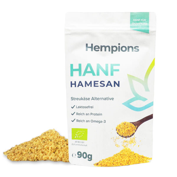 Hanf Hamesan – vegane Streukäse-Alternative