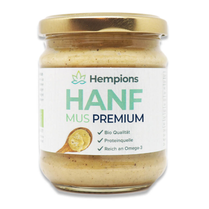 Hanfmus Premium, Alternative zu Nussmus, in 175 g Glas