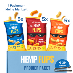 Hemp Flips Probier Paket 15er kleine Mahlzeit Frei