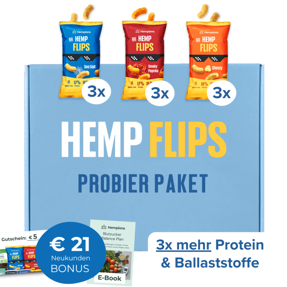 Hanf Lebensmittel 5 Hemp Flips Probier Paket 3x3 Bonus Frei 1