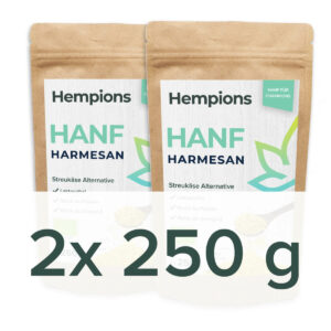 Hanf Harmesan, veganer Parmesan, in 2x 250 g Packung